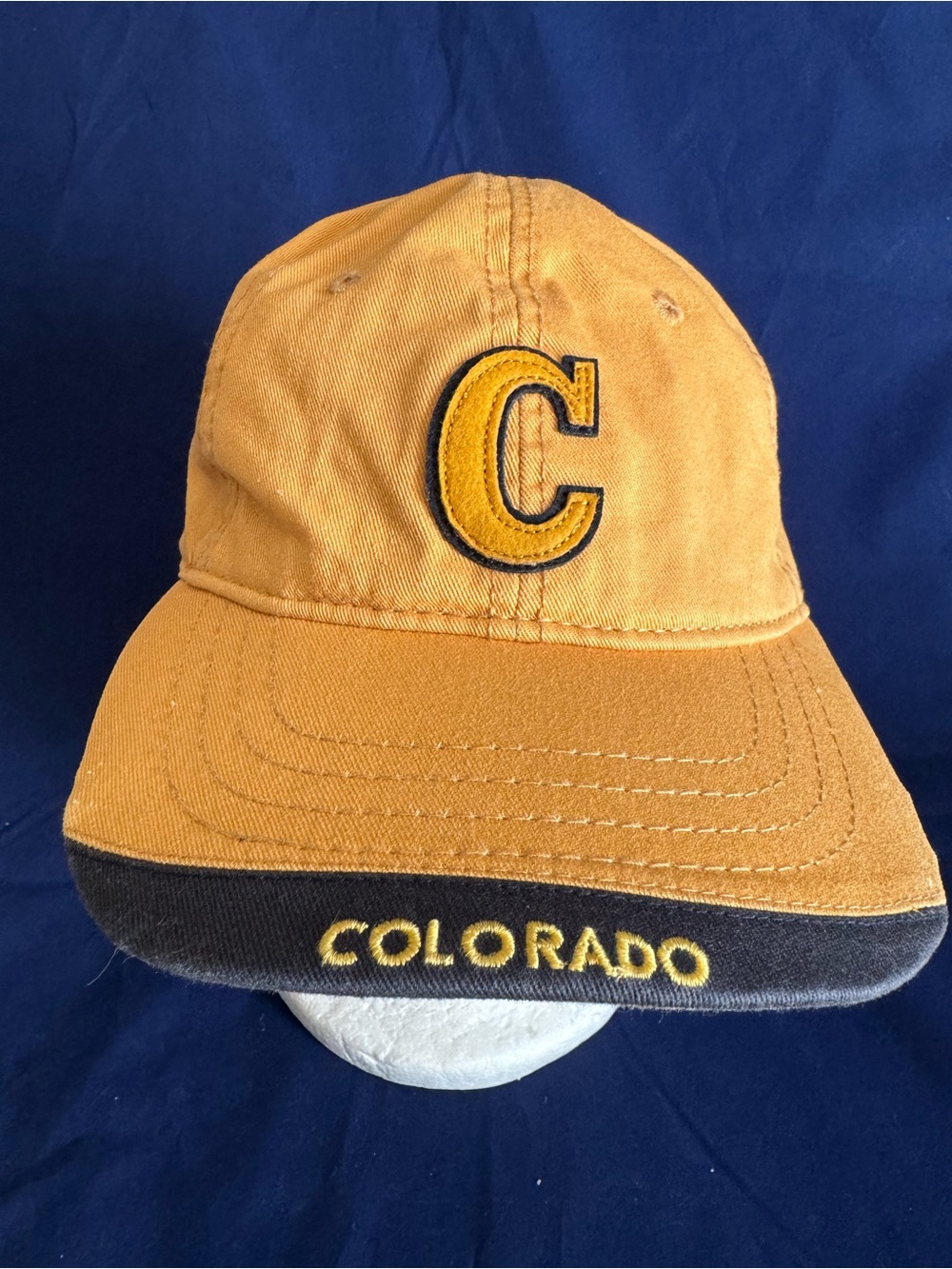 Colorado CO Ballcap Strapback Hat Triangle Sport Headwear Gold & Black
